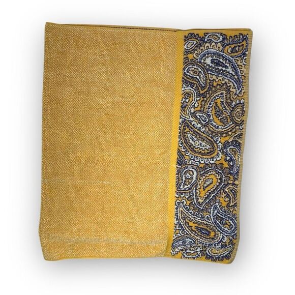 Vintage Fieldcrest Royal Velvet Bath Towel & Washcloth Set Paisley Holiday Gold - Picture 4 of 14